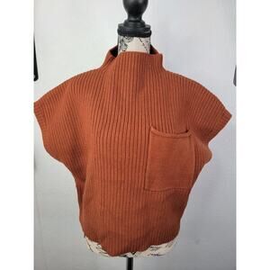 VICI Sweater Womens M Cropped Boxy Heavyweight Knit Pullover Oversized Pocket